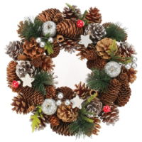 30cm Woodland / Wooden Silver Stars / Fruit Wreath