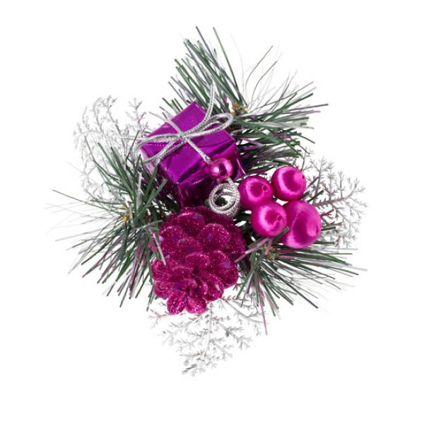 Xmas Mixed Pic Fuschia 18cm   (x12)