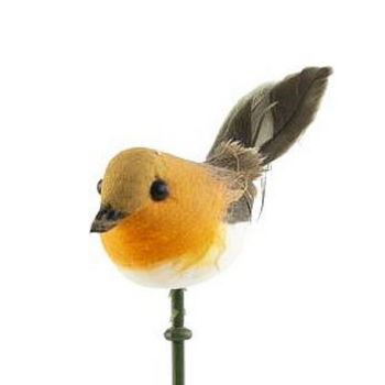 Christmas Pick Robin Small 15cm  (x12)