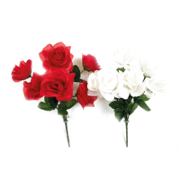 Christmas Silk Flower Garden Rose Bush (x48)